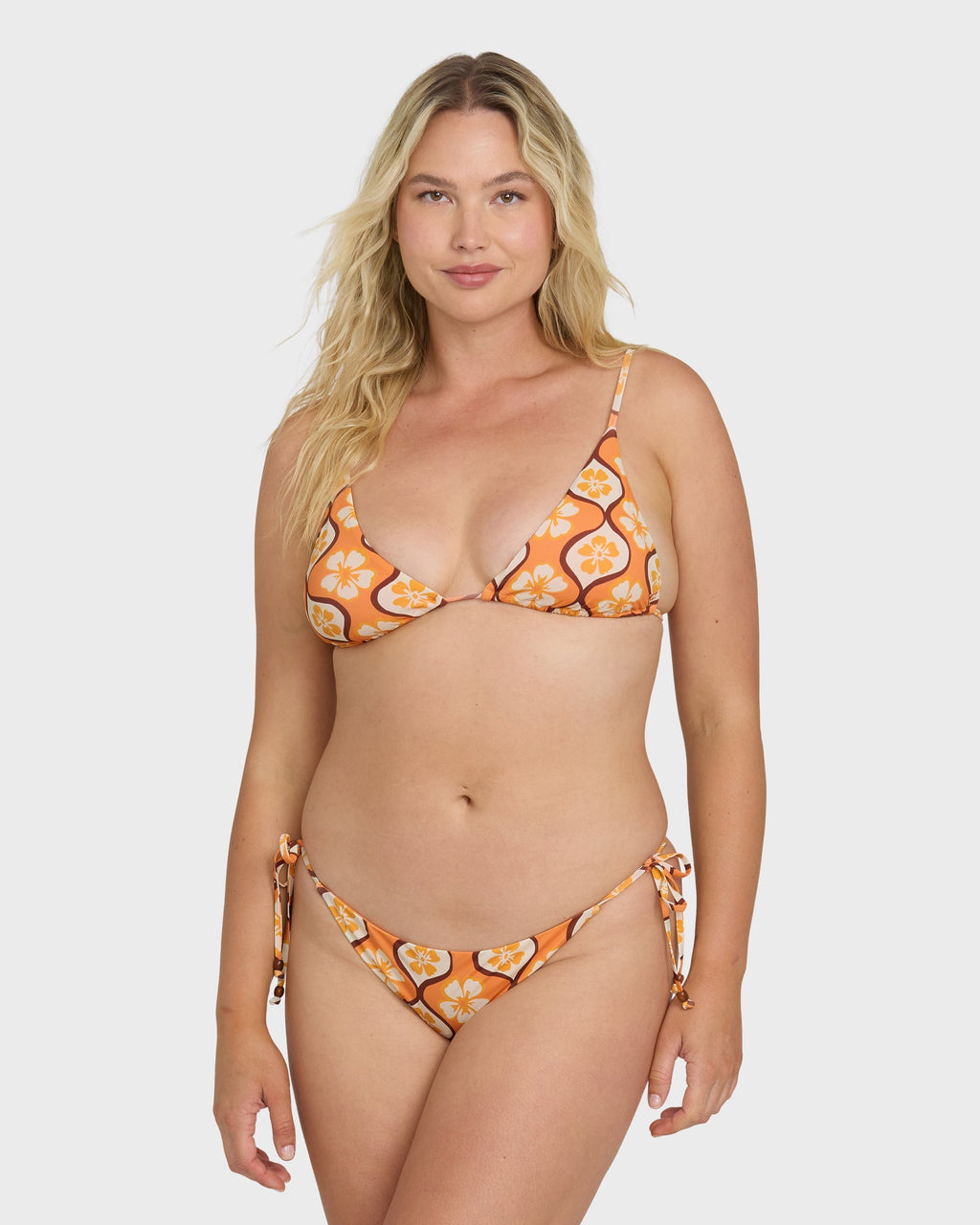Sol Groove Tie-side Tanga Skimpy Bikini Bottom - Tangerine