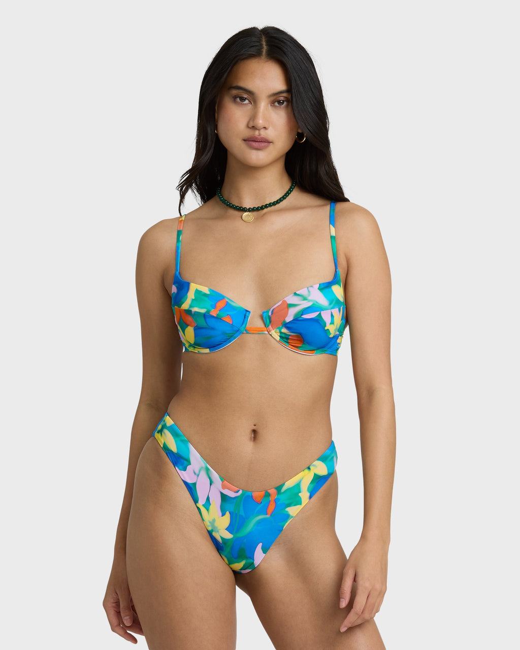 Agua Flores Bondi Medium Bikini Bottom - Blue Multi