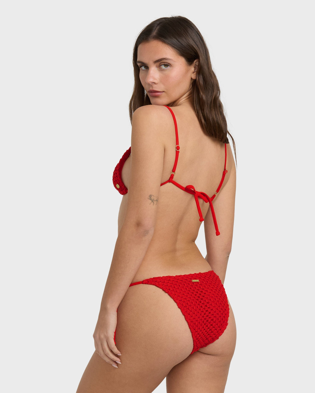 Twisted Tides Tie-side Hike Bikini Bottom - Red Aloha