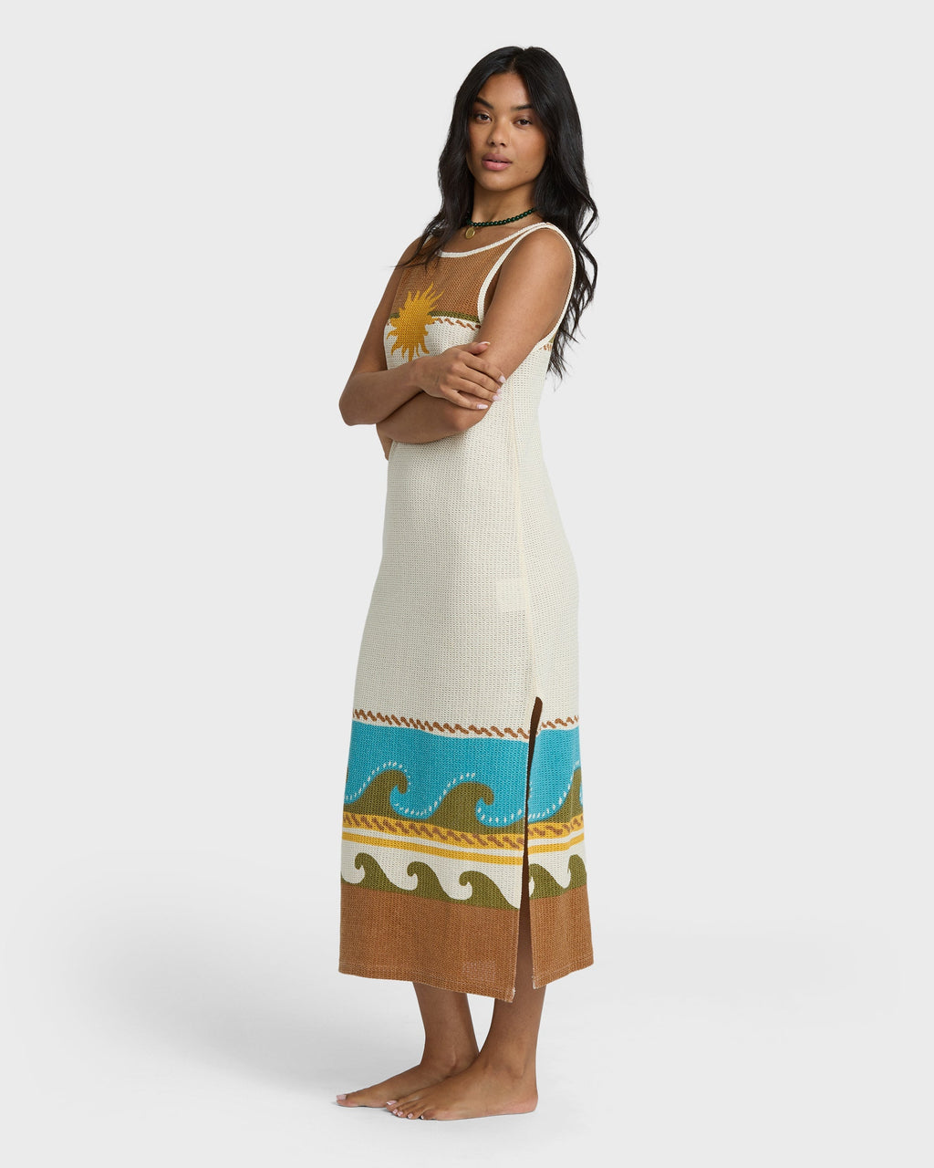 Solar Babe Midi Dress - Caramel Cafe