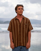 Sundays Jacquard Short Sleeve Woven Shirt - Vintage Khaki