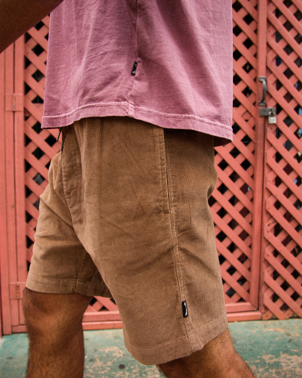 Larry Layback 17 Corduroy Shorts - Vintage Khaki