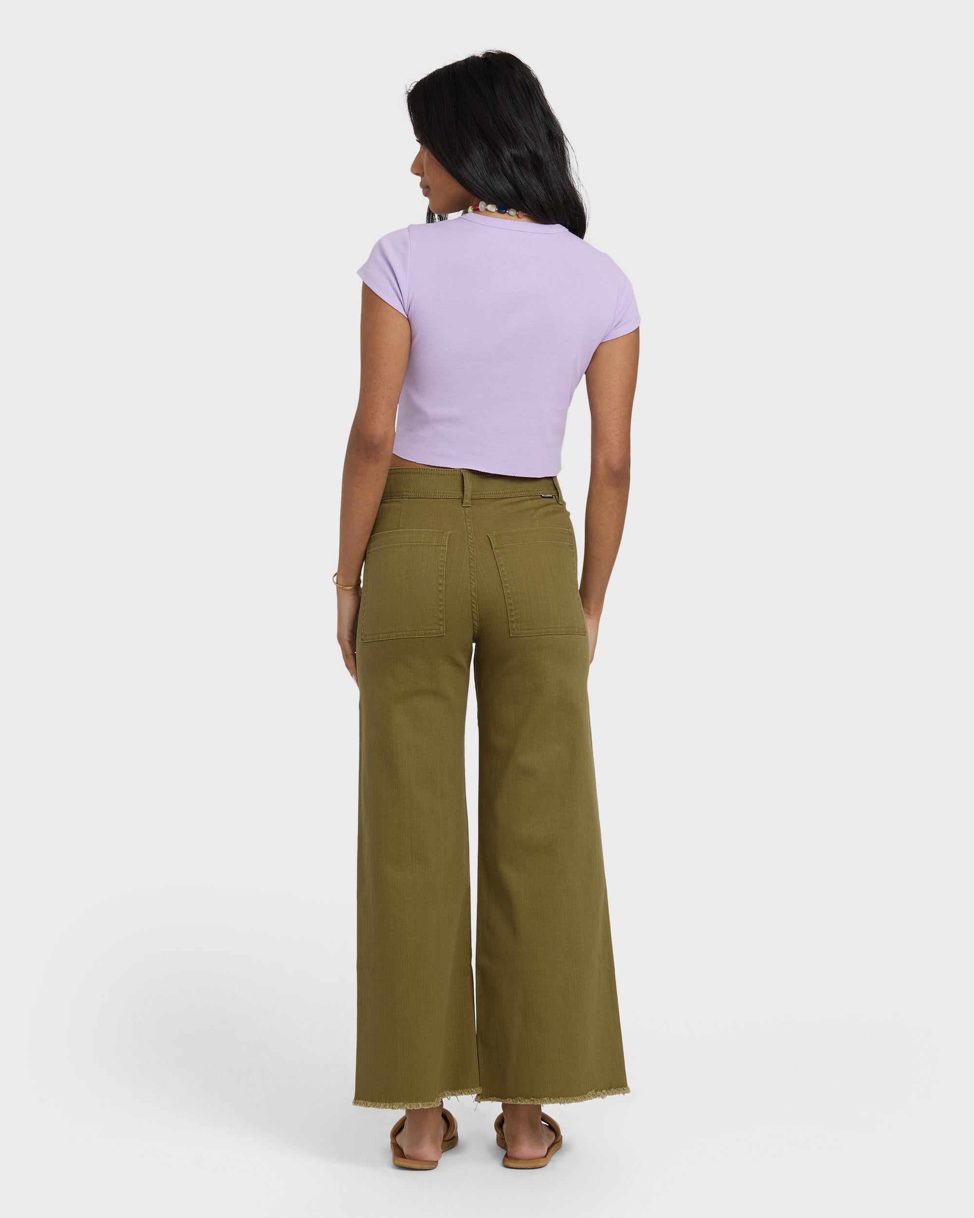 Free Fall High-Waist Twill Pants - Martini Olive