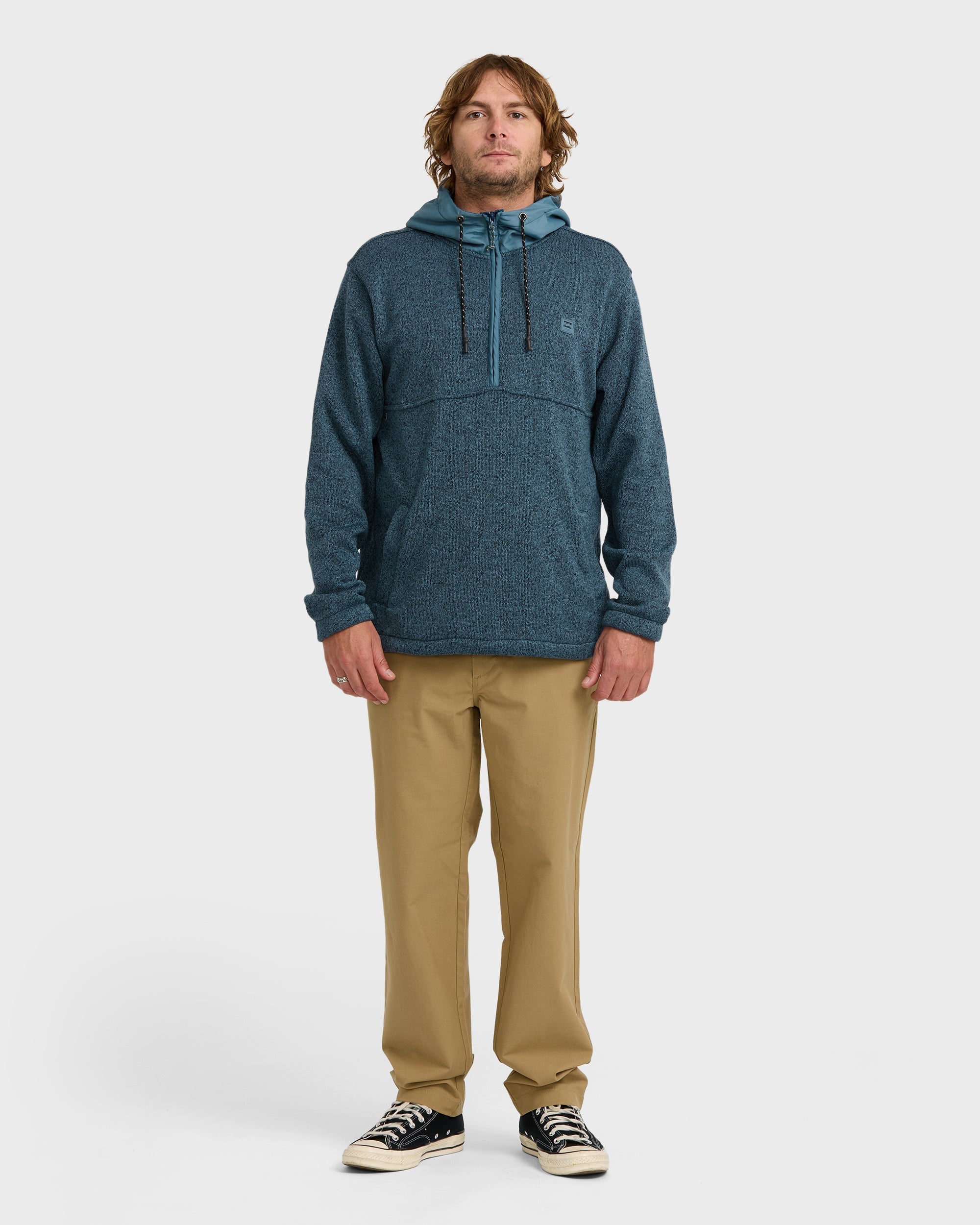 A/Div Boundary Hooded Half-Zip Pullover - Real Teal