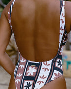 Stay Grounded Tanker One Piece Swimsuit - Brown Stone