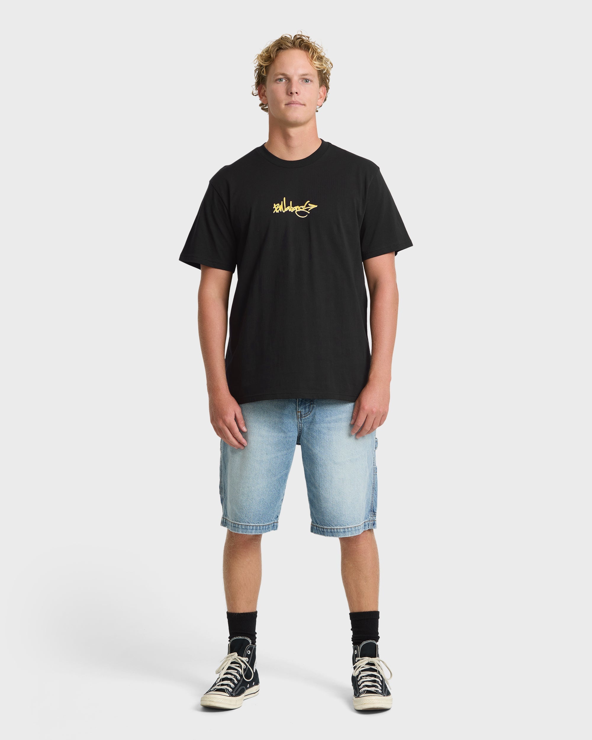 Occys Point Premium Short Sleeve Cotton T-Shirt - Black