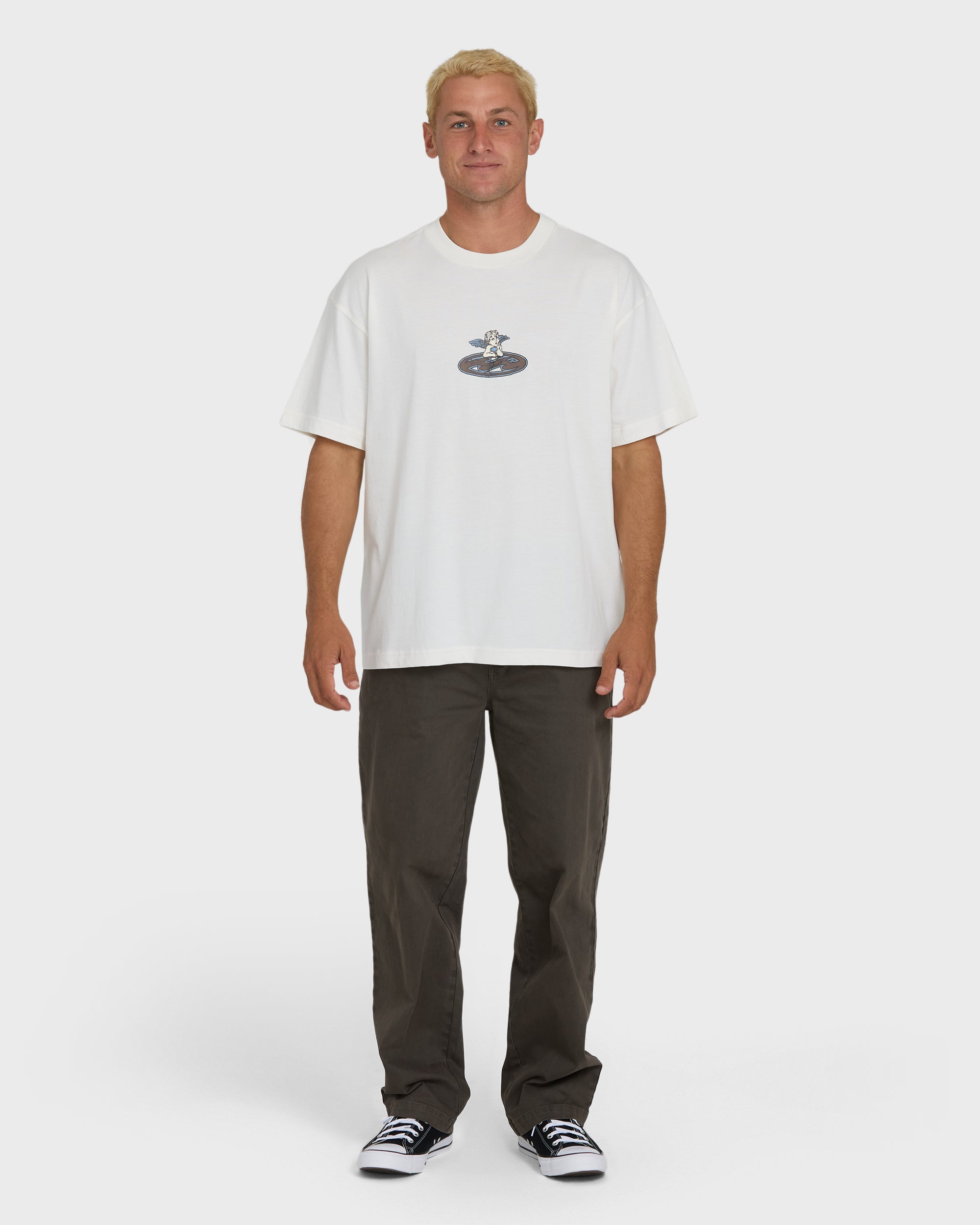 Bad Dog Cherub OG Knit Short Sleeve T-Shirt - Off White