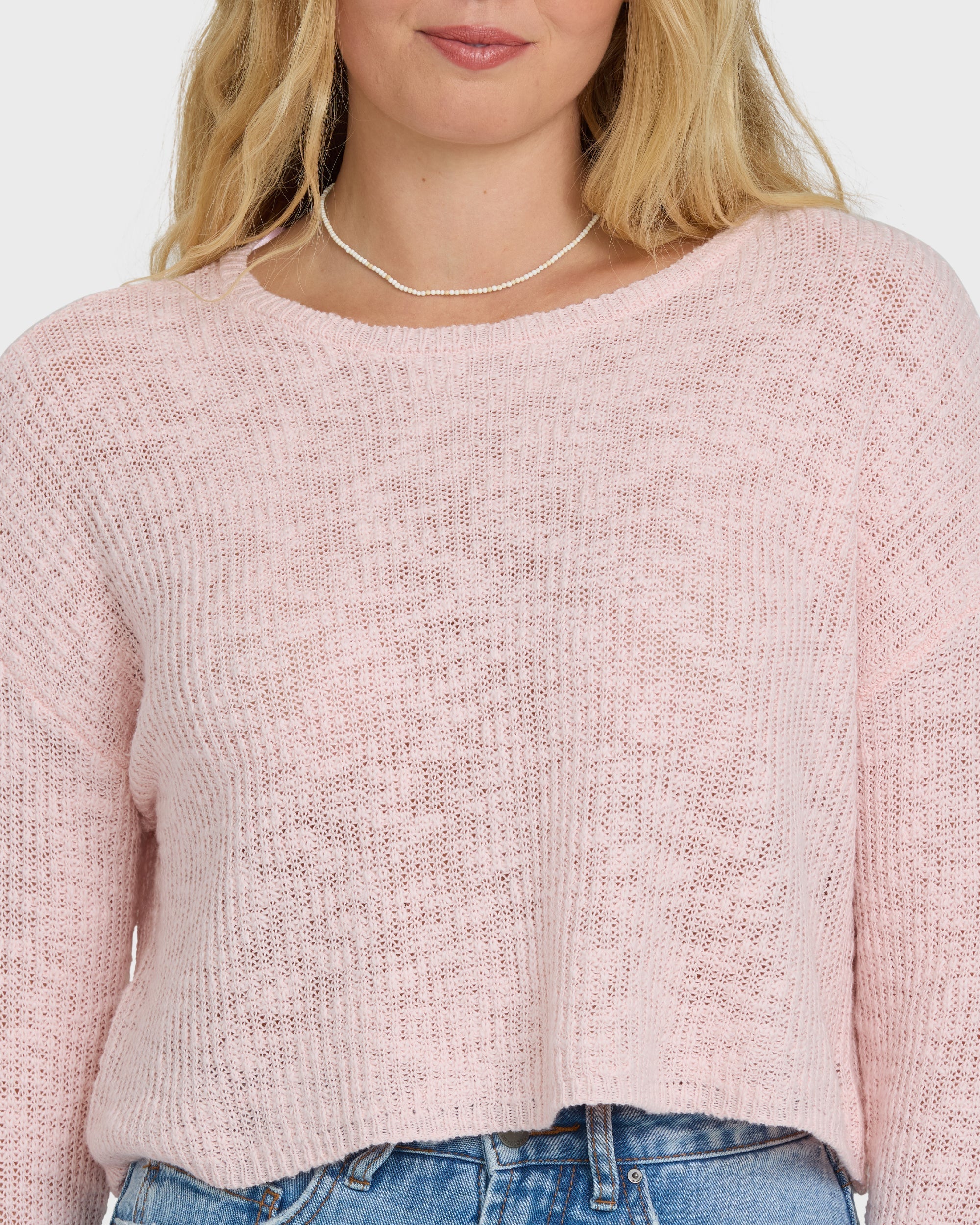 Daze Time Crewneck Sweater - Rosewater