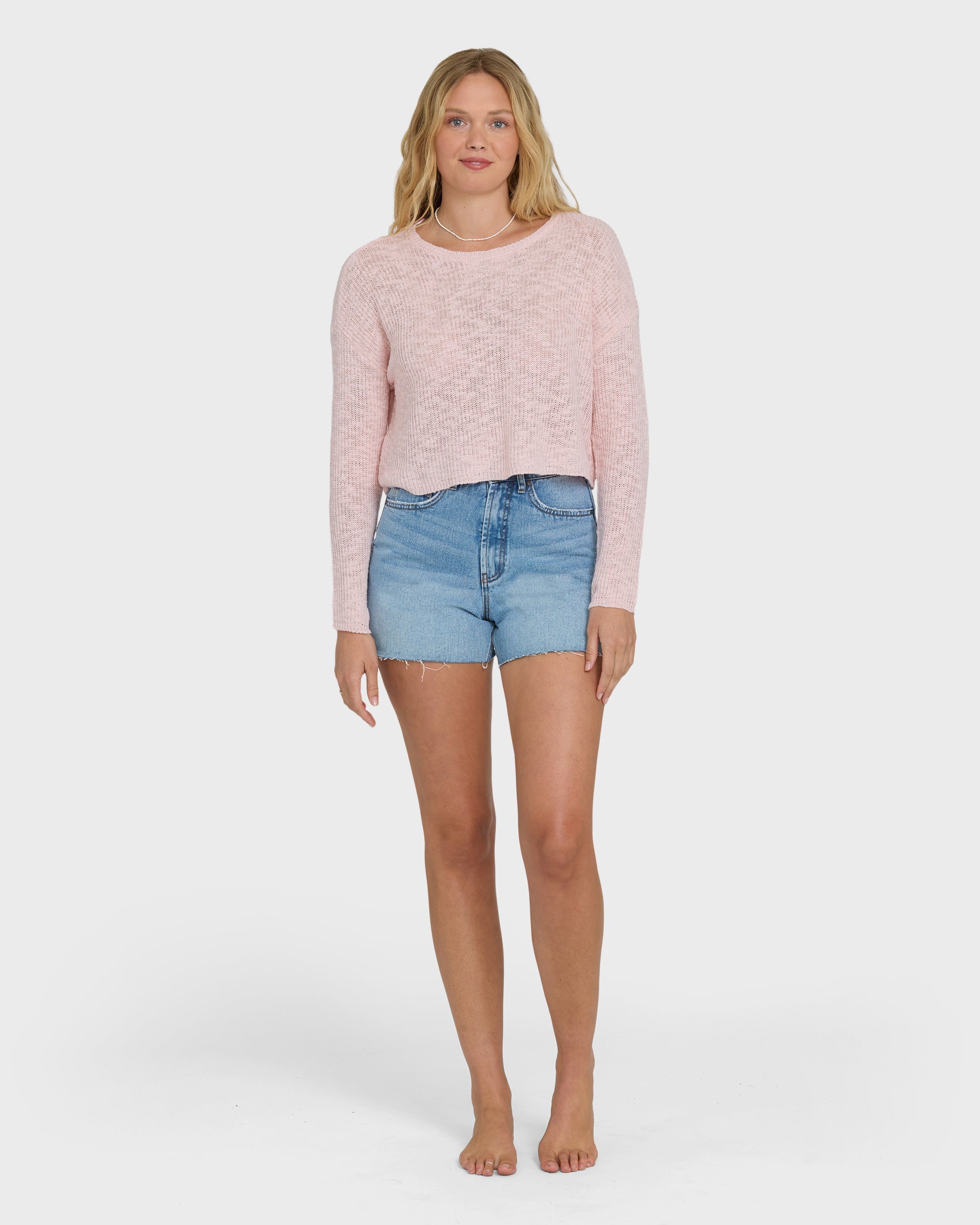 Daze Time Crewneck Sweater - Rosewater