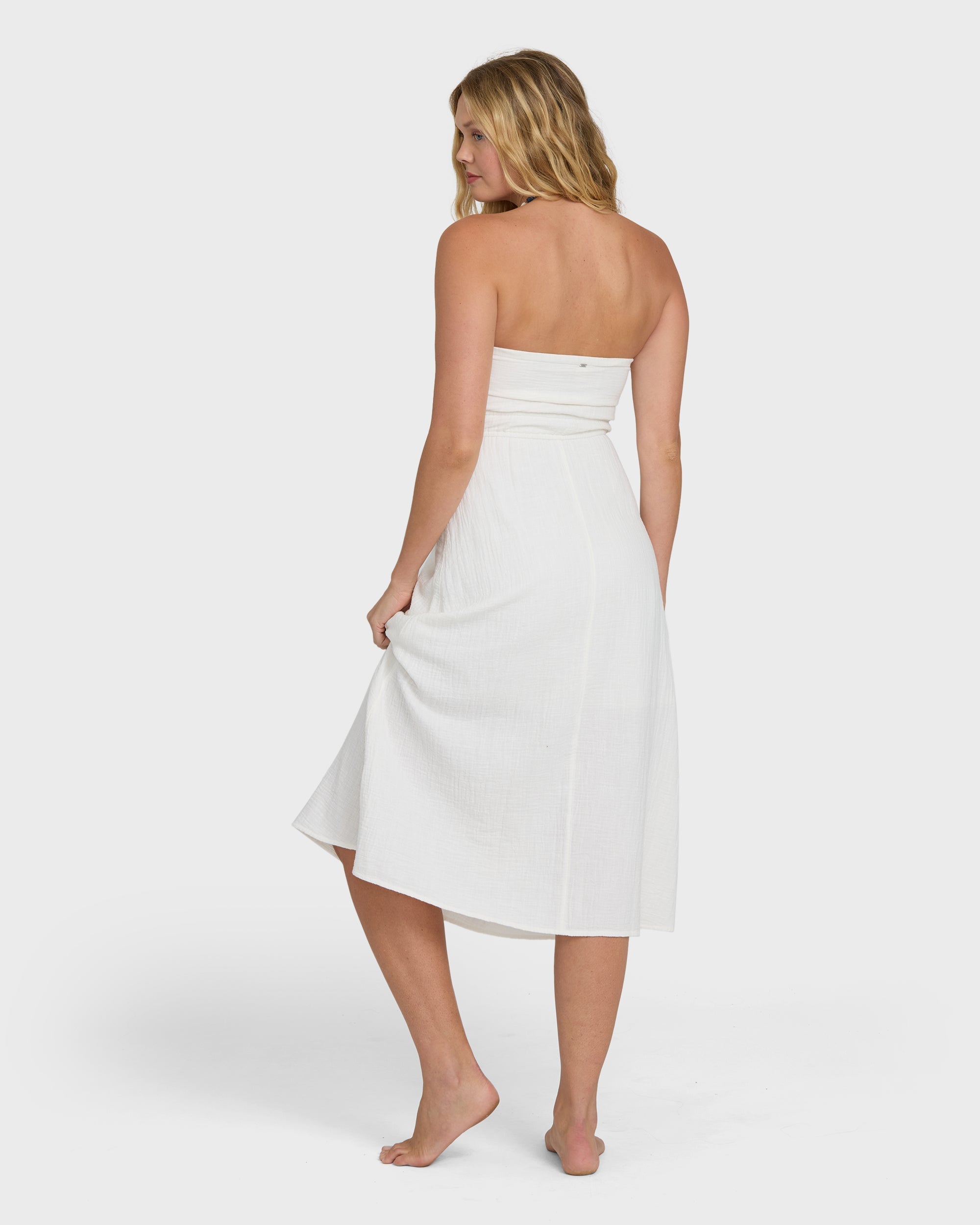 In The Sky Midi Dress - Salt Crystal
