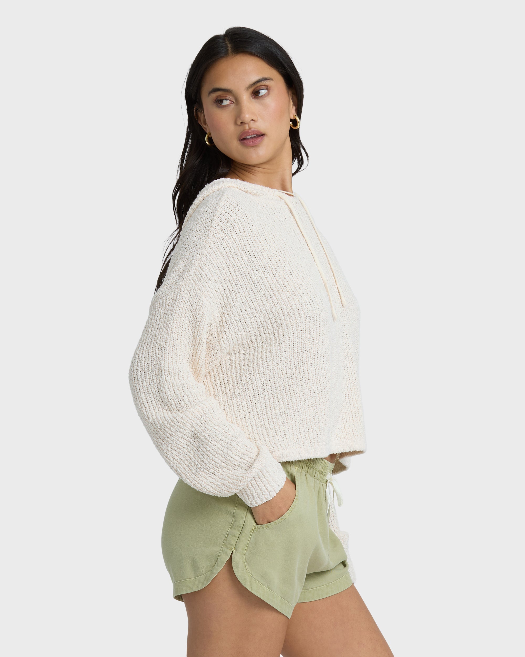 Road Trippin Elastic Waist Shorts - Avocado