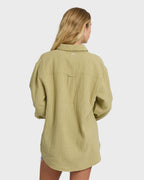 Wanderer Long Sleeve Woven Top - Cactus