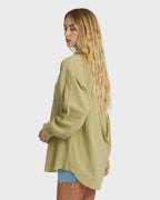 Wanderer Long Sleeve Woven Top - Cactus