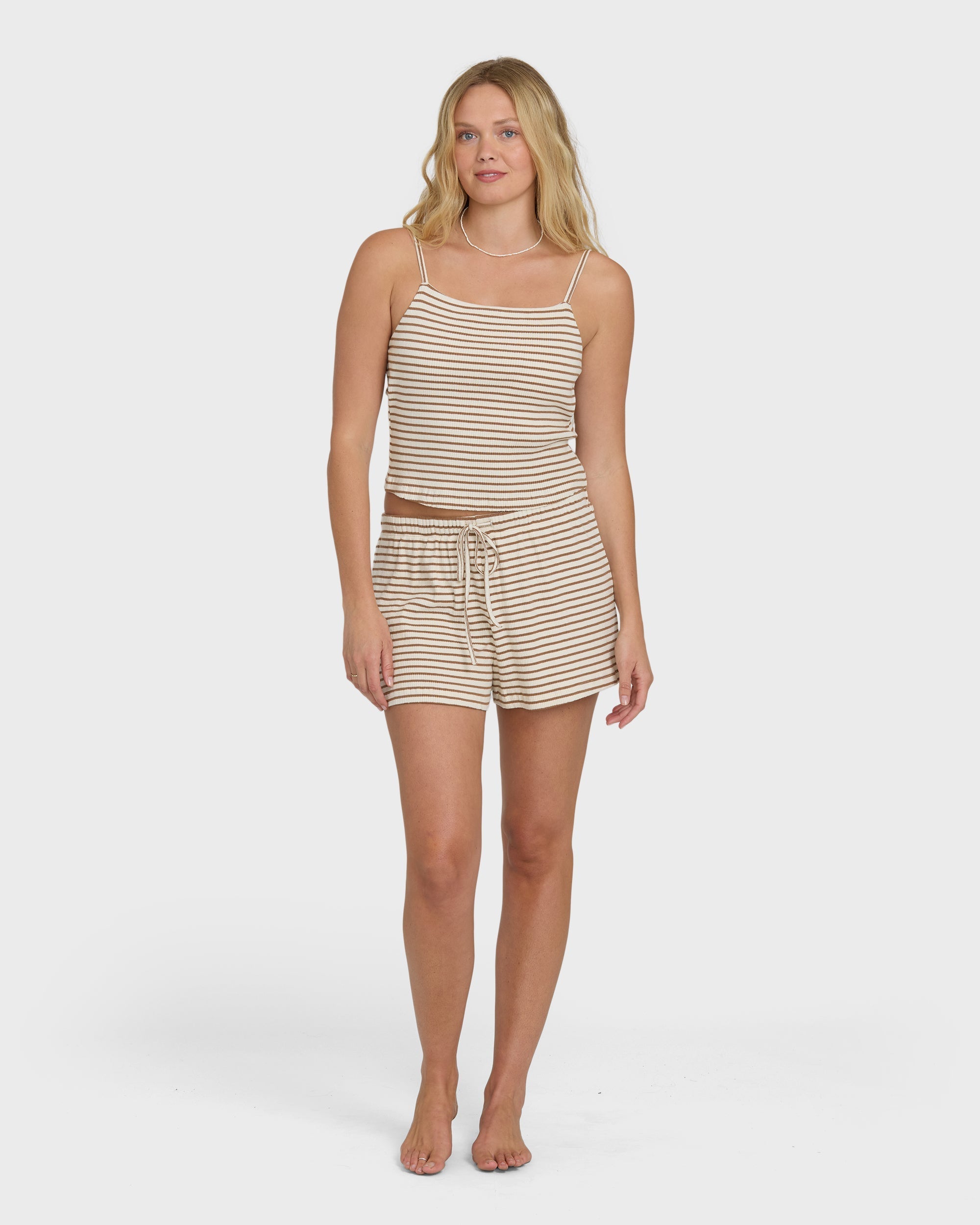 Easy Livin Knit Shorts - Brown Stone