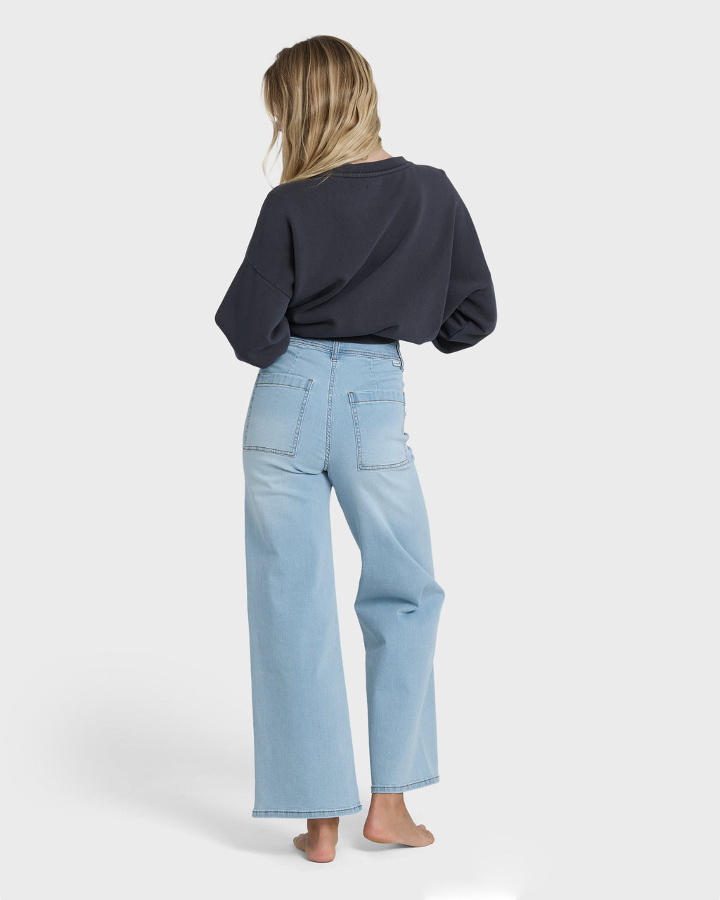 Free Fall High-Waist Denim Pants - Surf Spray