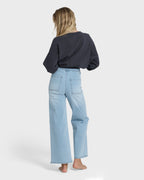 Free Fall High-Waist Denim Pants - Surf Spray