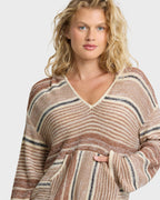 Baja Beach Hooded Sweater - White / Brown