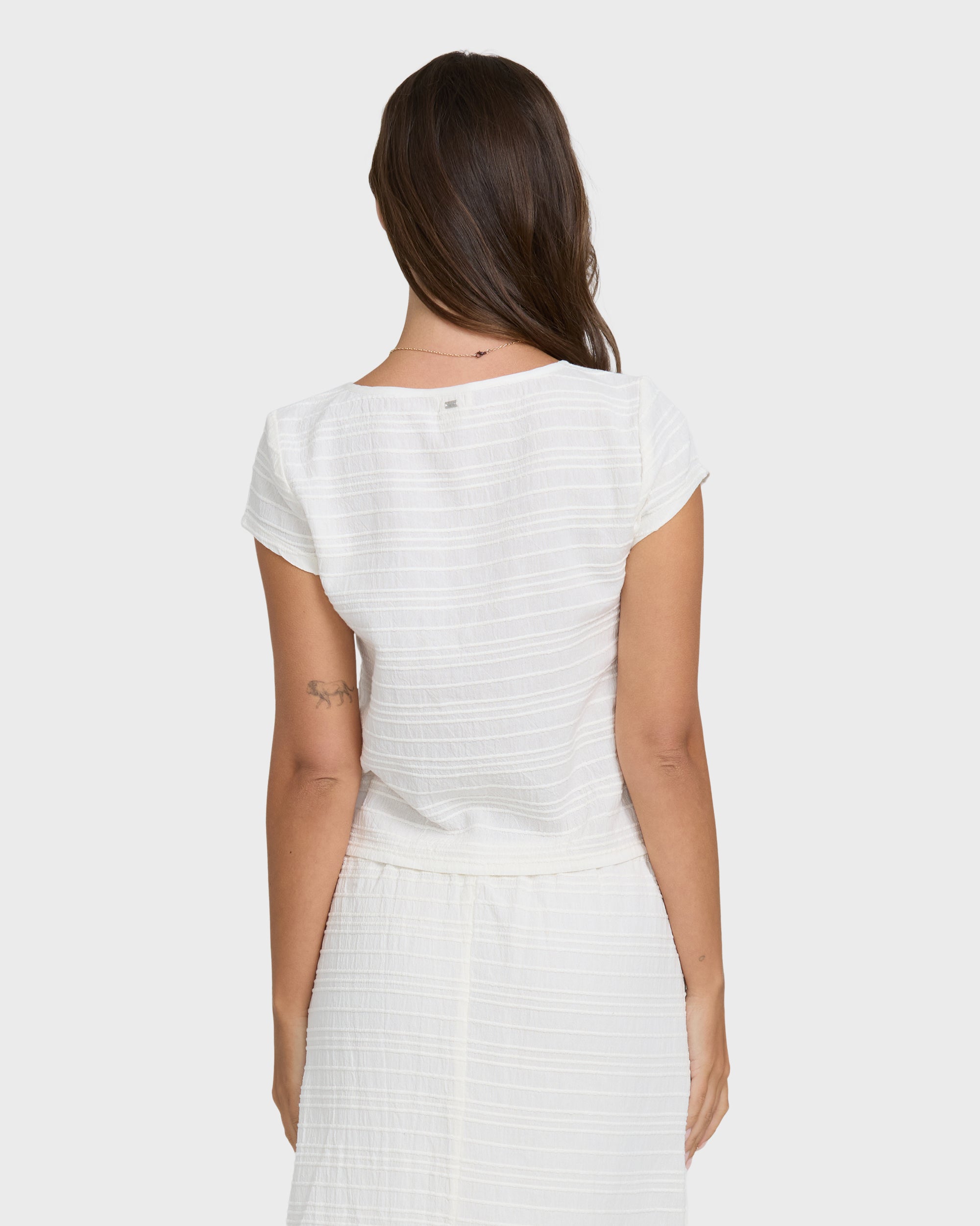 Your Call Short Sleeve Woven Shirt - Salt Crystal