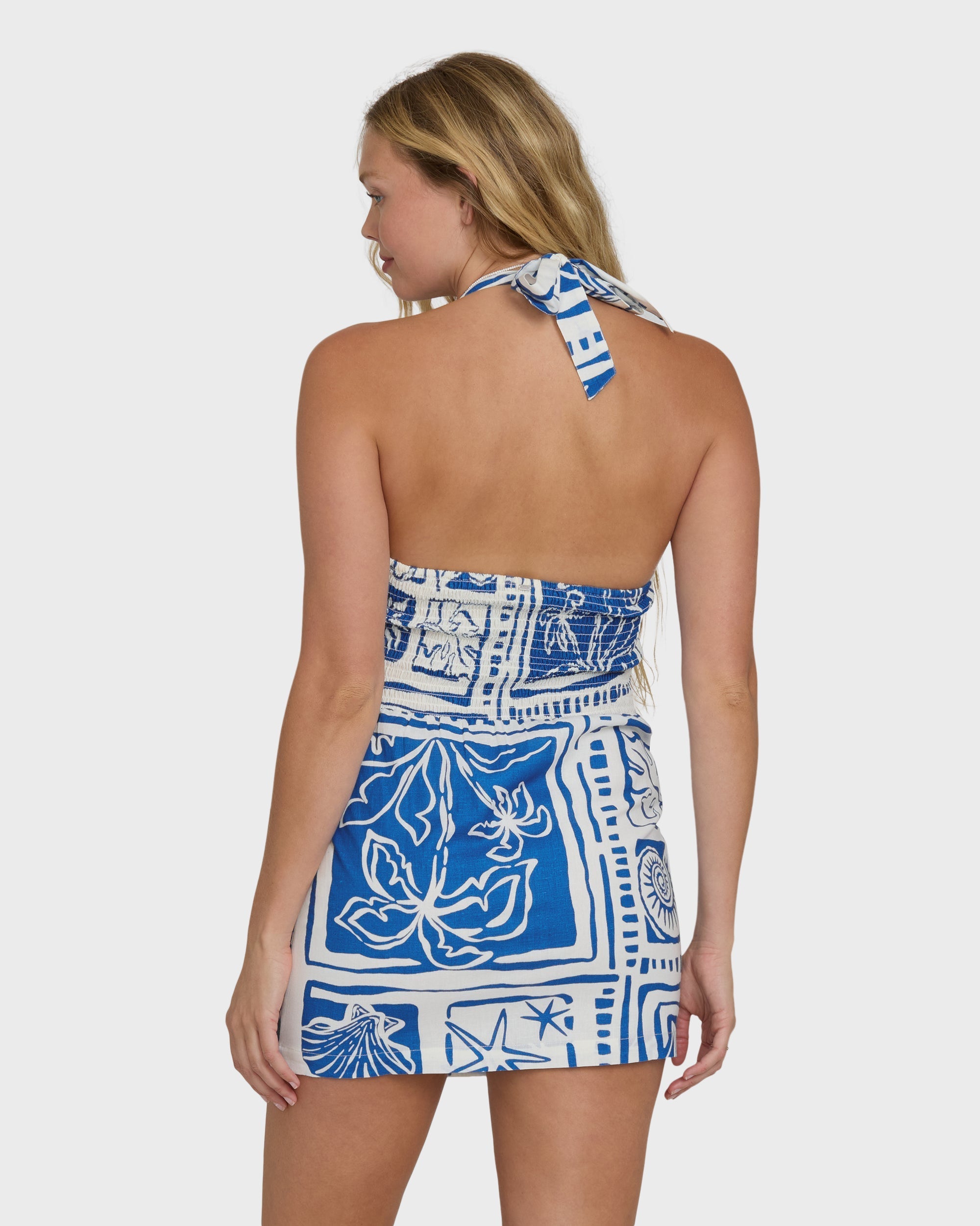 Sea Glow Mini Dress - True Blue