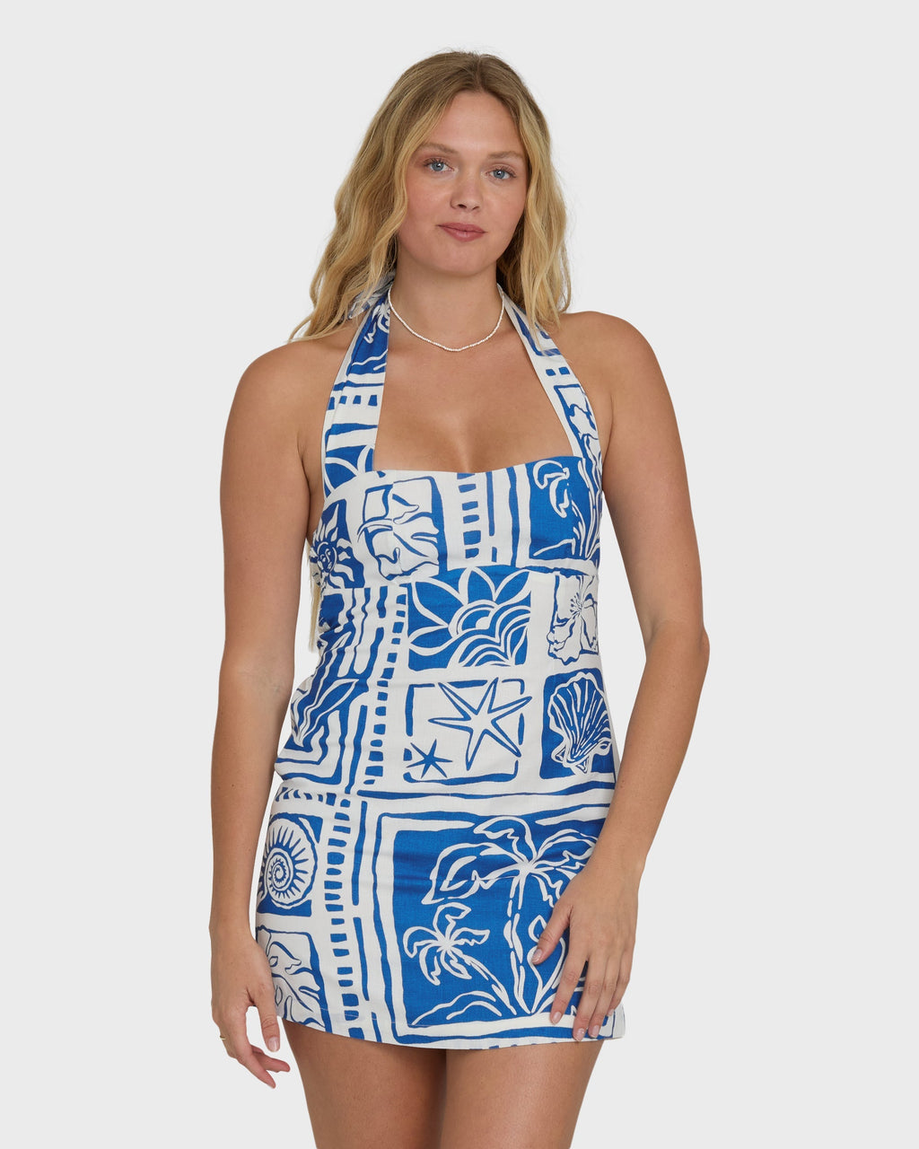 Sea Glow Mini Dress - True Blue