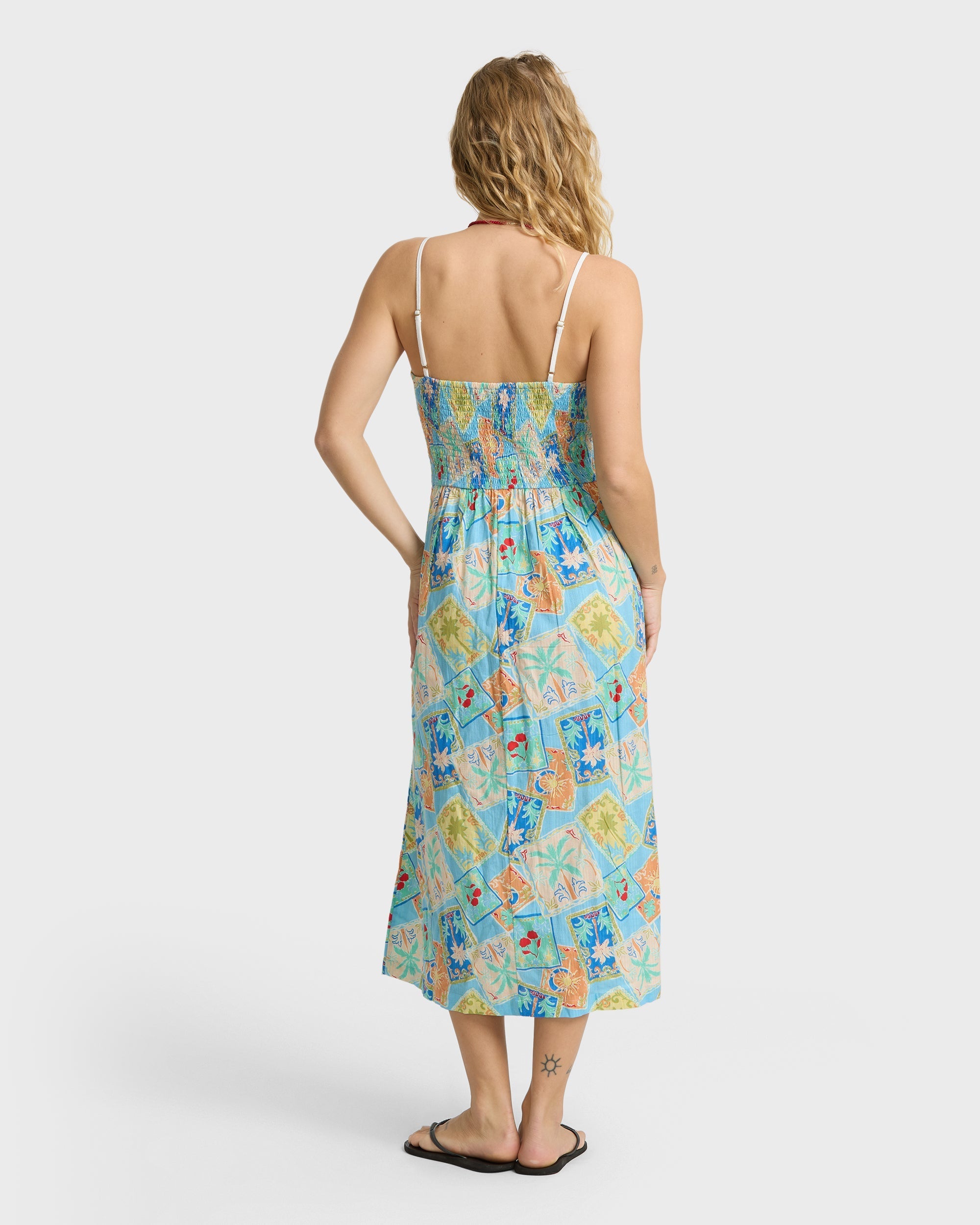 Palm Grove Midi Dress - Dream Blue