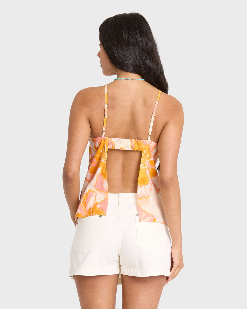 Floral Trippin Tank Top - Salt Crystal