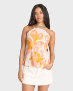 Floral Trippin Tank Top - Salt Crystal