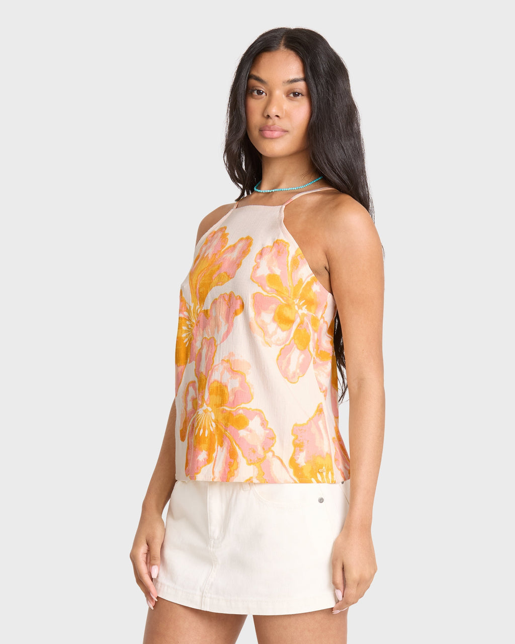 Floral Trippin Tank Top - Salt Crystal