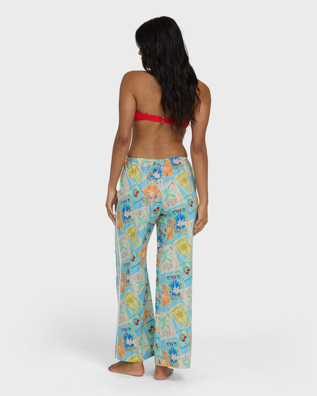 Palm Grove Elastic Waist Pants - Dream Blue
