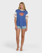 Tropics Co Ringer Short Sleeve Knit T-Shirt - Dutch Blue