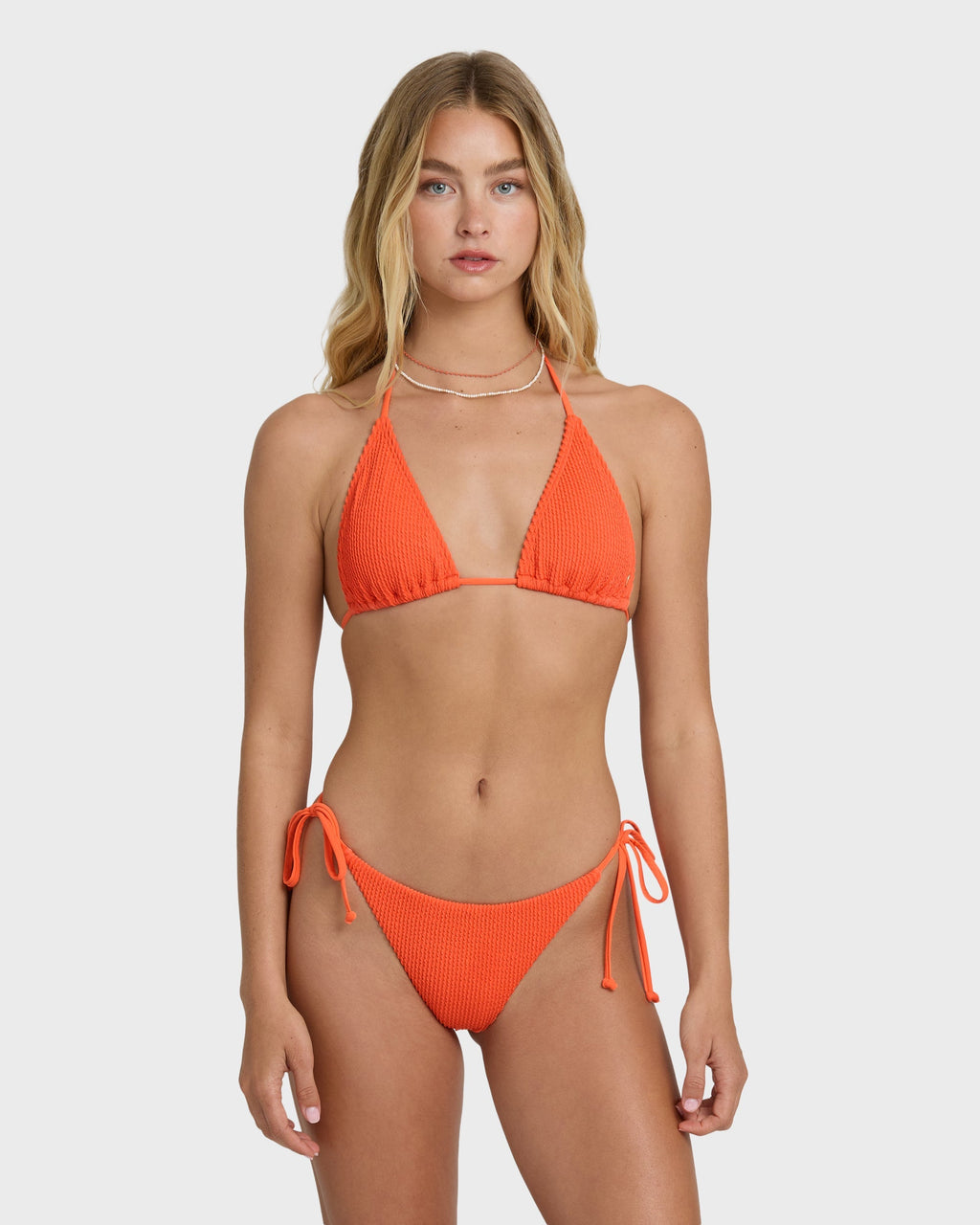 Summer High Triangle Bikini Top - Hot Coral