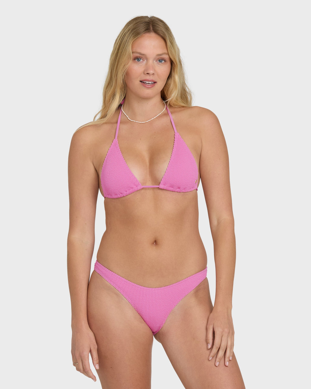Summer High Triangle Bikini Top - Party Pink