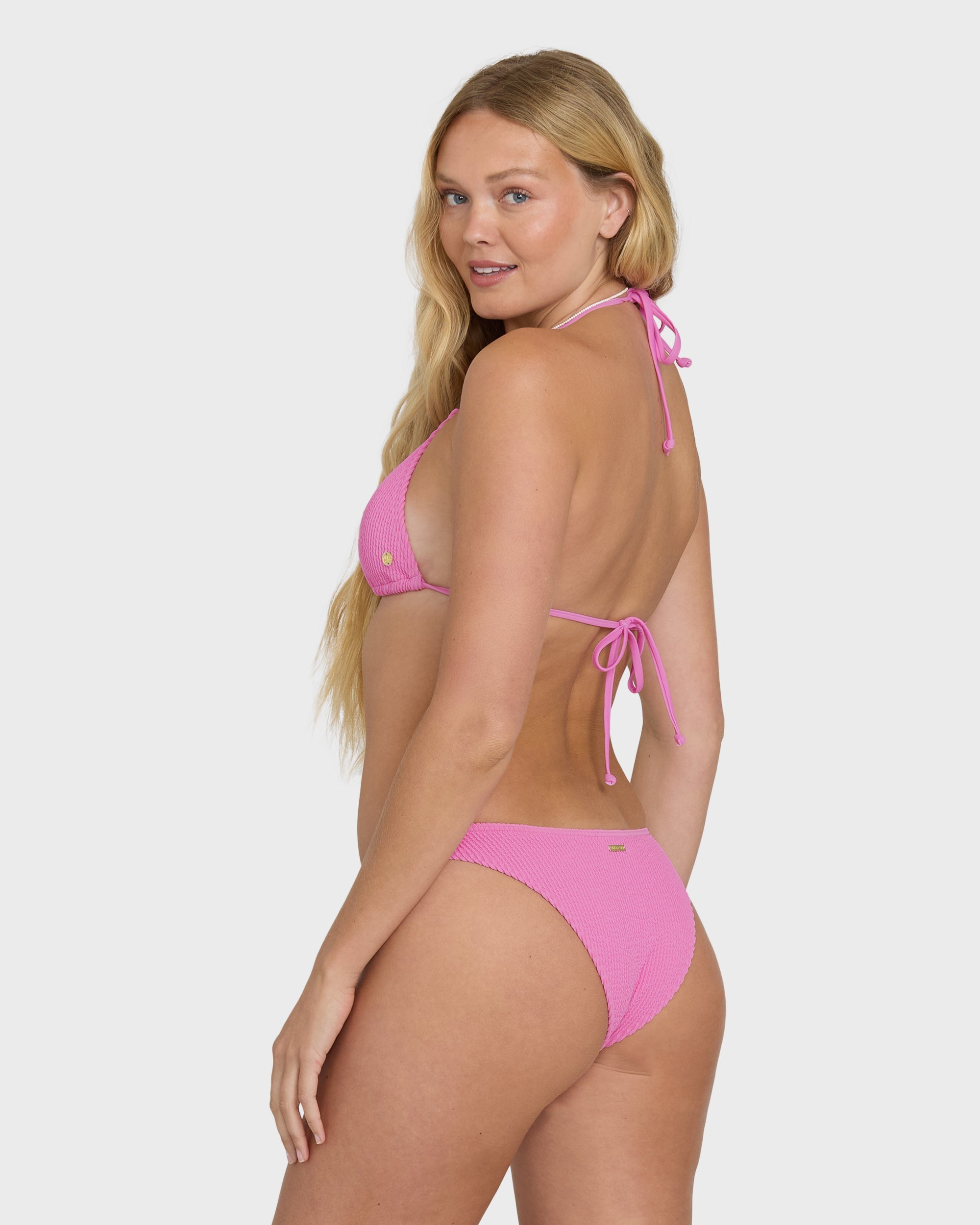 Summer High Triangle Bikini Top - Party Pink