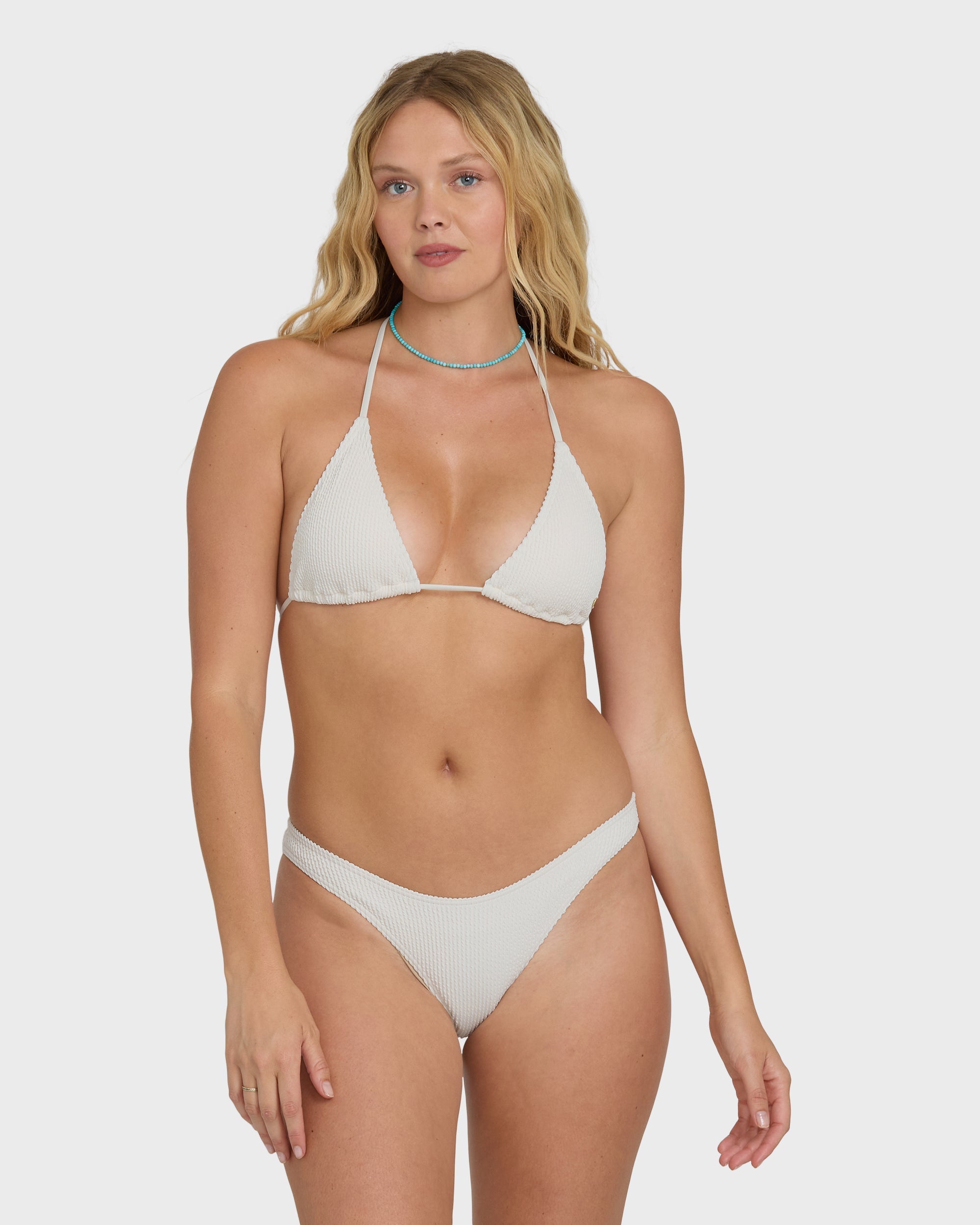 Summer High Triangle Bikini Top - Salt Crystal
