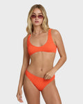 Summer Hi Scoop Tank Bikini Top - Hot Coral