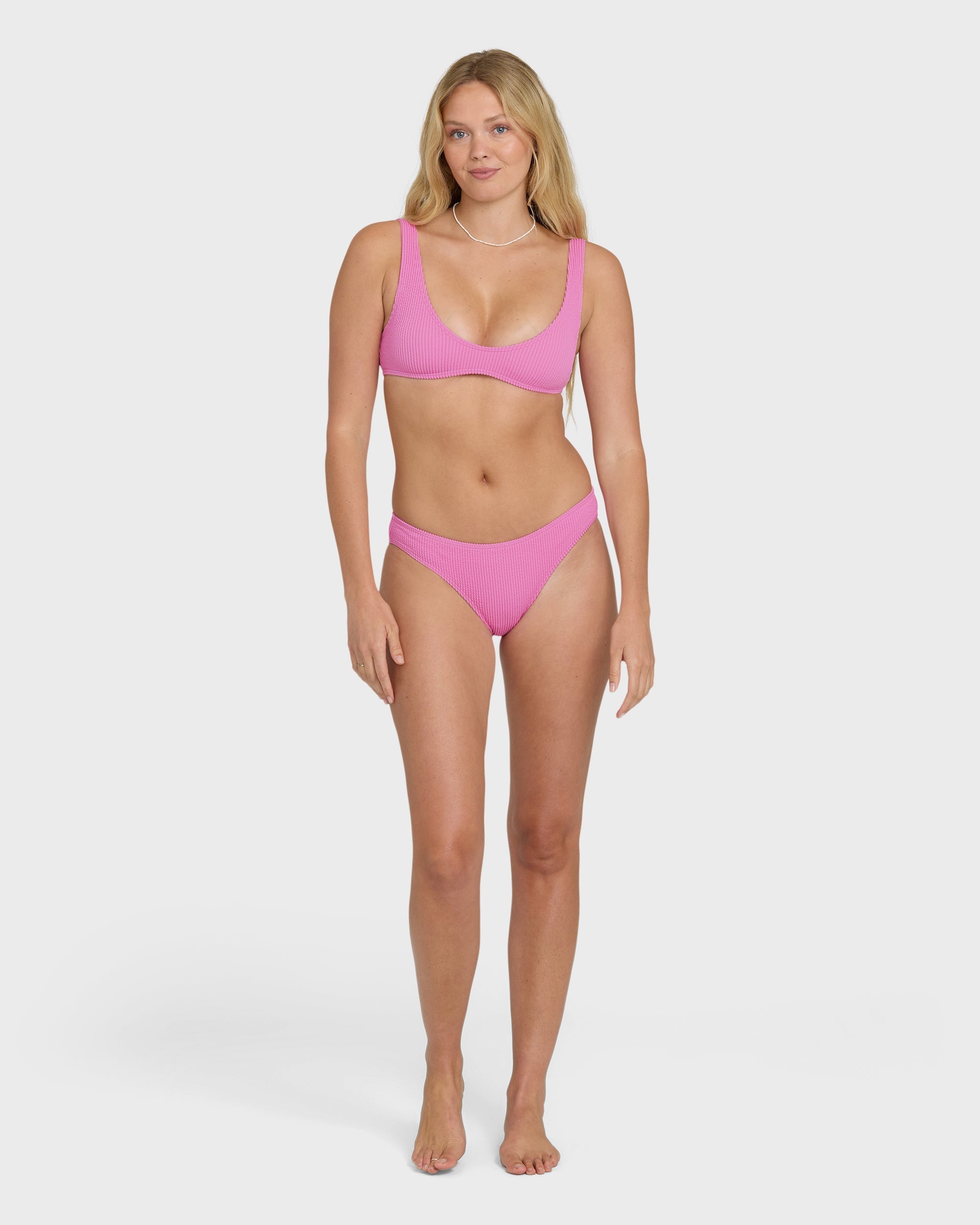 Summer Hi Scoop Tank Bikini Top - Party Pink