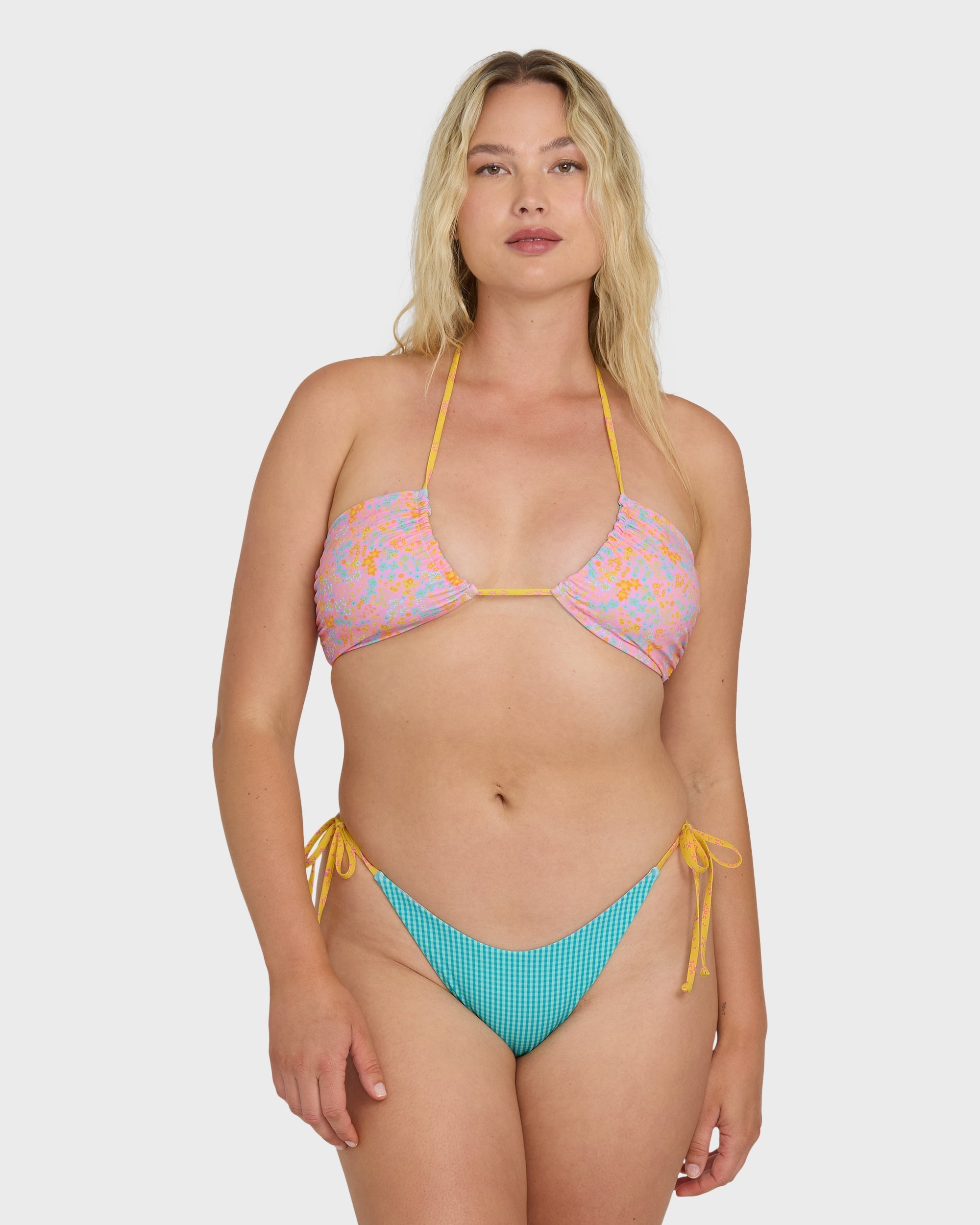 Babe Alert Reversible Drew Bandeau Bikini Top - Agave