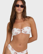 Sandy Shells Rio Bandeau Bikini Top - Salt Crystal