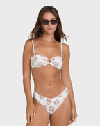 Sandy Shells Rio Bandeau Bikini Top - Salt Crystal