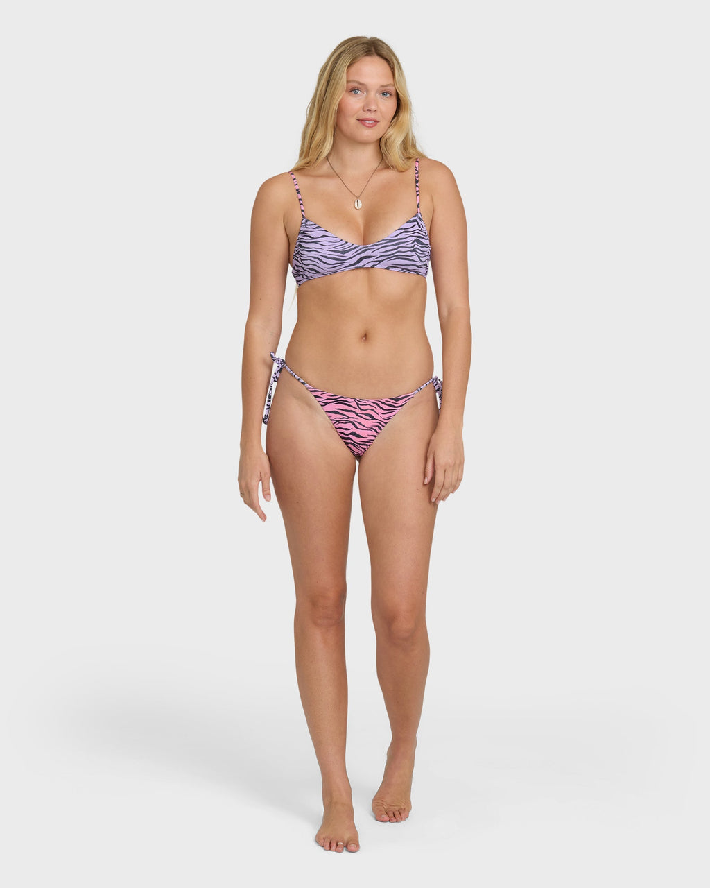 Pretty Wild Ruched V Bralette Bikini Top - Sweet Lilac