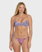 Pretty Wild Tie-Side Tanga Bikini Bottoms - Pink Sunset