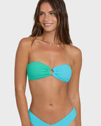 Sunrays Color Block Rio Bandeau Bikini Top - Ocean Spray
