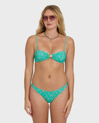 Ship Wrecked Shelly Bandeau Bikini Top - Green Tropics