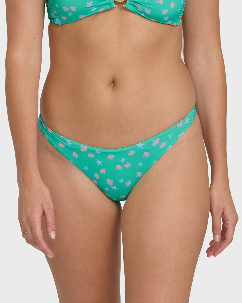 Ship Wrecked Tanga Bikini Bottoms - Green Tropics