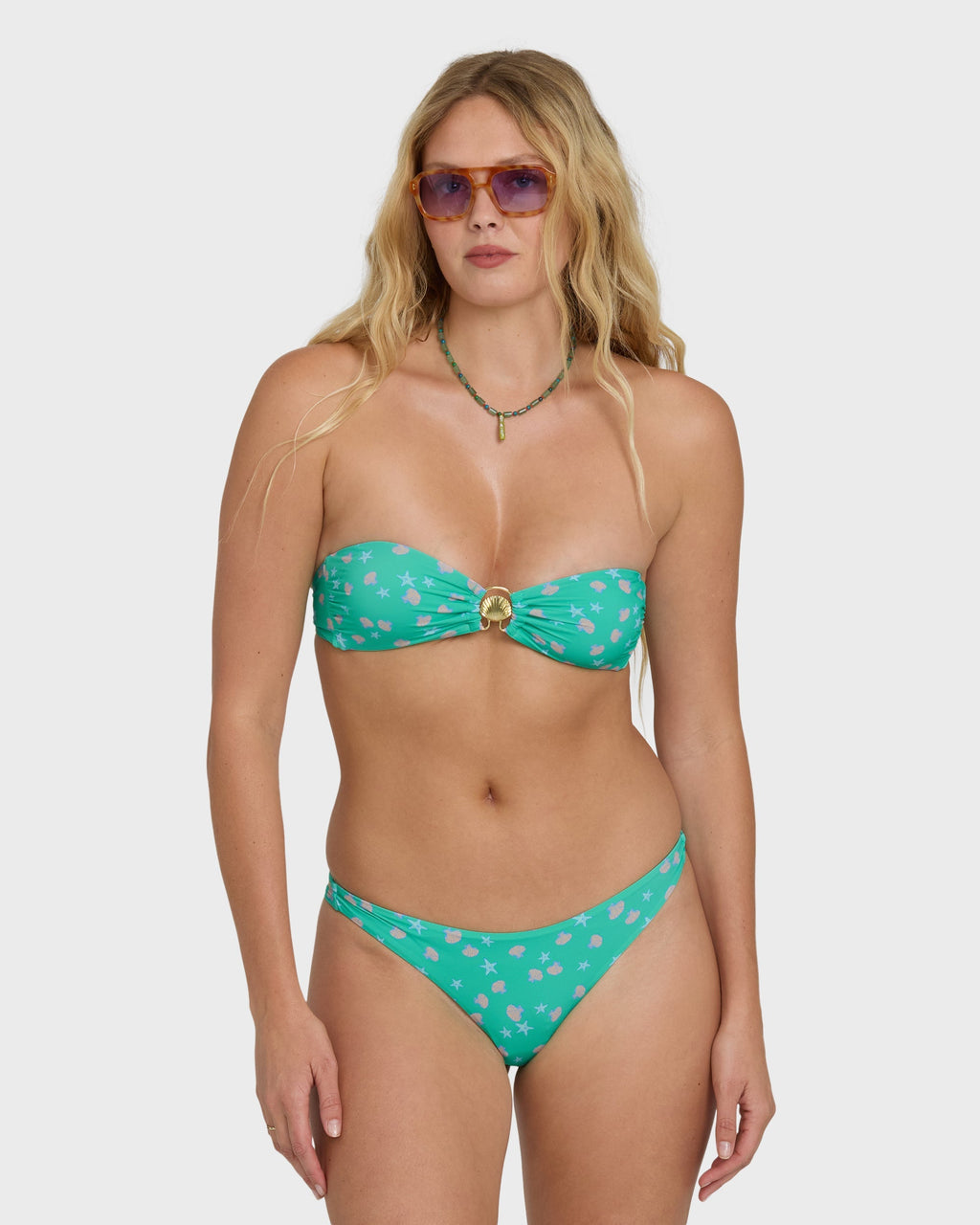 Ship Wrecked Tanga Bikini Bottoms - Green Tropics