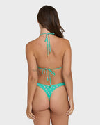 Ship Wrecked Multi Triangle Bikini Top - Green Tropics