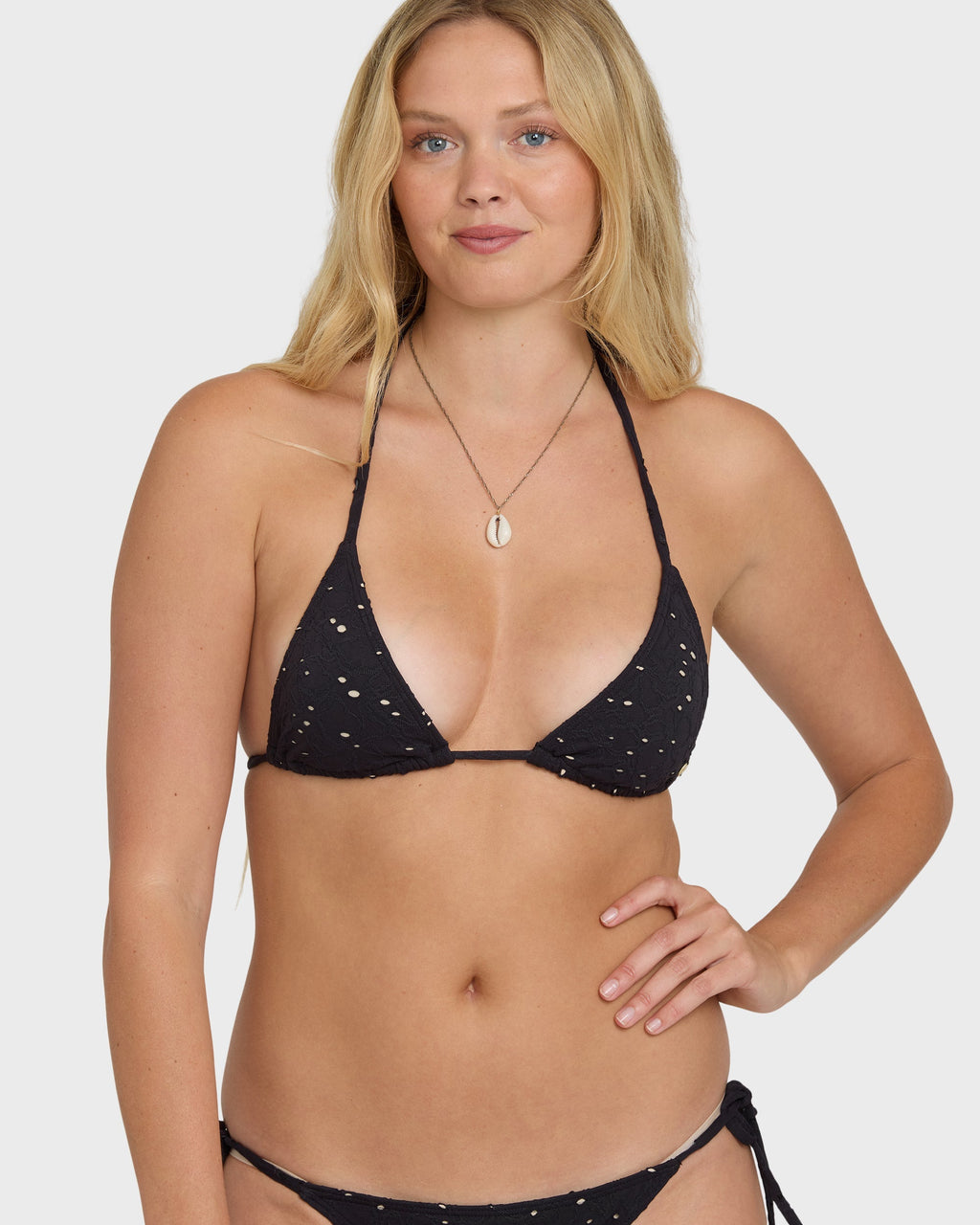 Eye On You Remi Triangle Bikini Top - Black Pebble