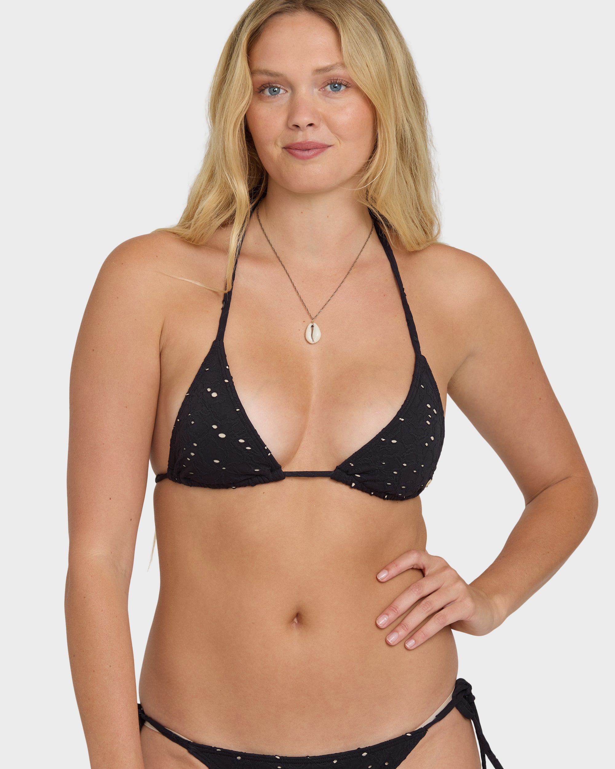 Eye On You Remi Triangle Bikini Top - Black Pebble