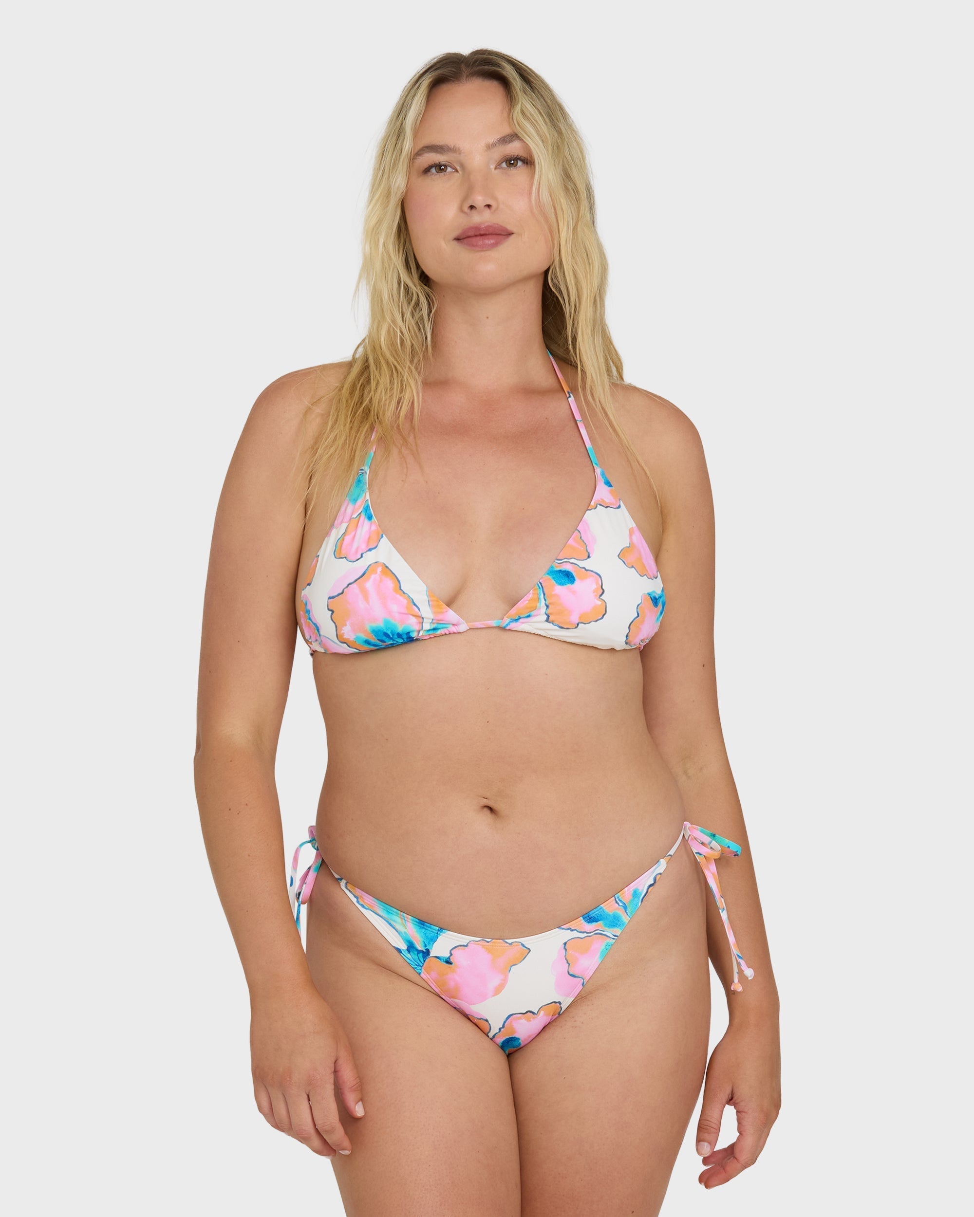 Sweet Escape Tie-Side Skimpy Bikini Bottoms - Salt Crystal
