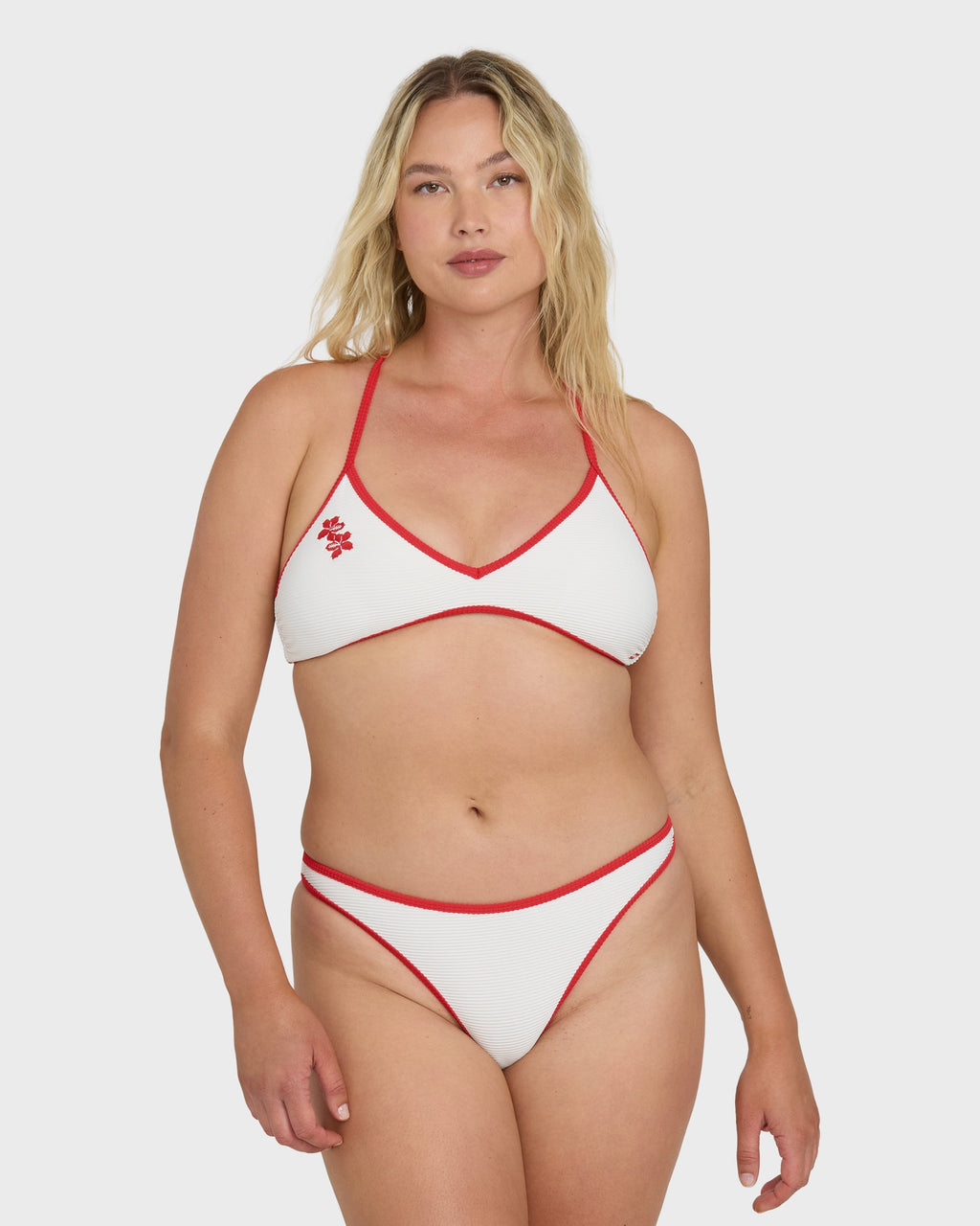 Picnic V Cross-Back Bralette Bikini Top - Salt Crystal